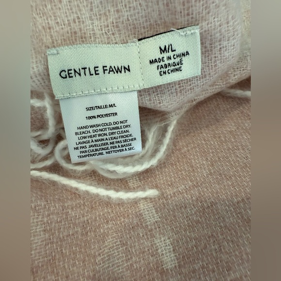 Gentle Fawn Blush Pink Geometric Fringe Poncho Wrap M/L Open Front Shawl - Picture 2 of 6